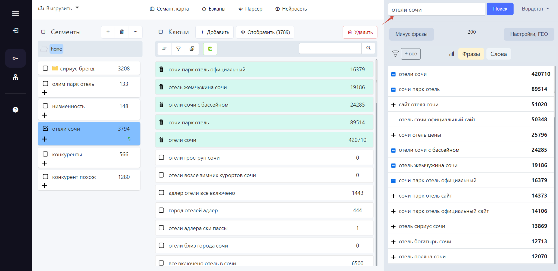 Как работает пословный парсер Wordstat?